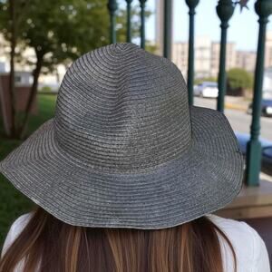 H&M Divided Straw Floppy Straw Sun Hat Large 58 Wide Brim 3.5" Beach Holiday